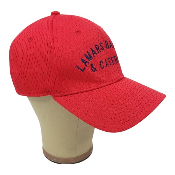A-Flex Lamars Bar B Q Catering Size L XL Cap Fitted Trucker Red Hat - Picture 5 of 11